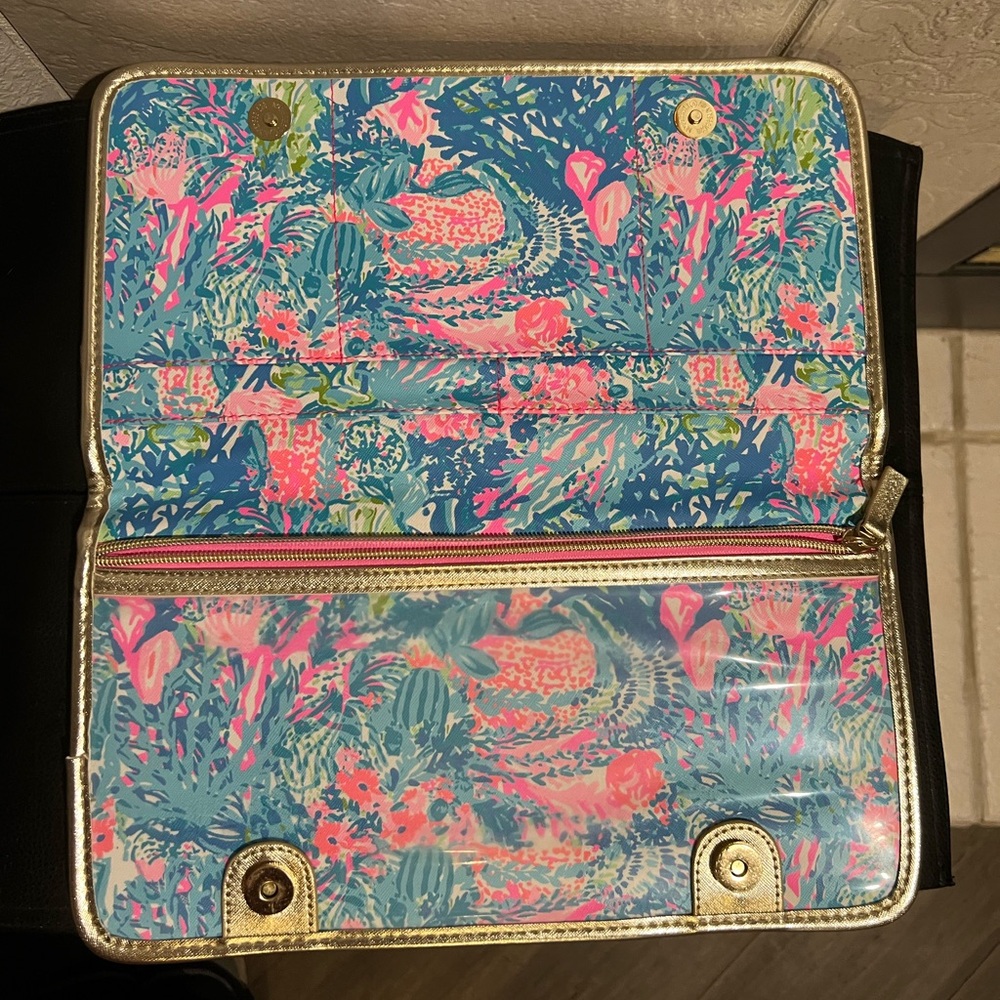 Lilly Pulitzer pink blue travel wallet jewelry pouch organizer - Picture 3 of 5